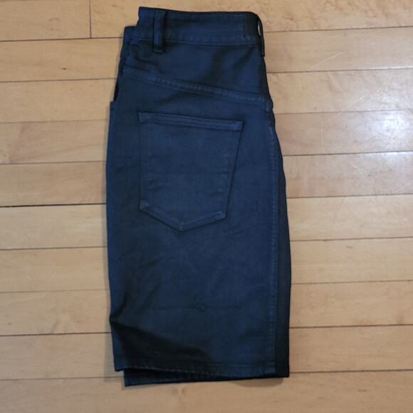 DL1961 Sandra Night Shine Black Coated Lace‑Up Denim Mini Skirt L NWT - Picture 4 of 16